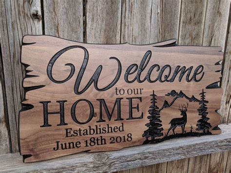 rustic wooden house signs